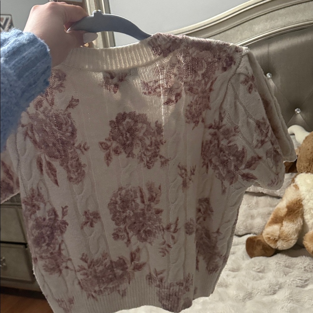 Sincerely Jules Cream and Pink Knit Sweater - Picture 4 of 4